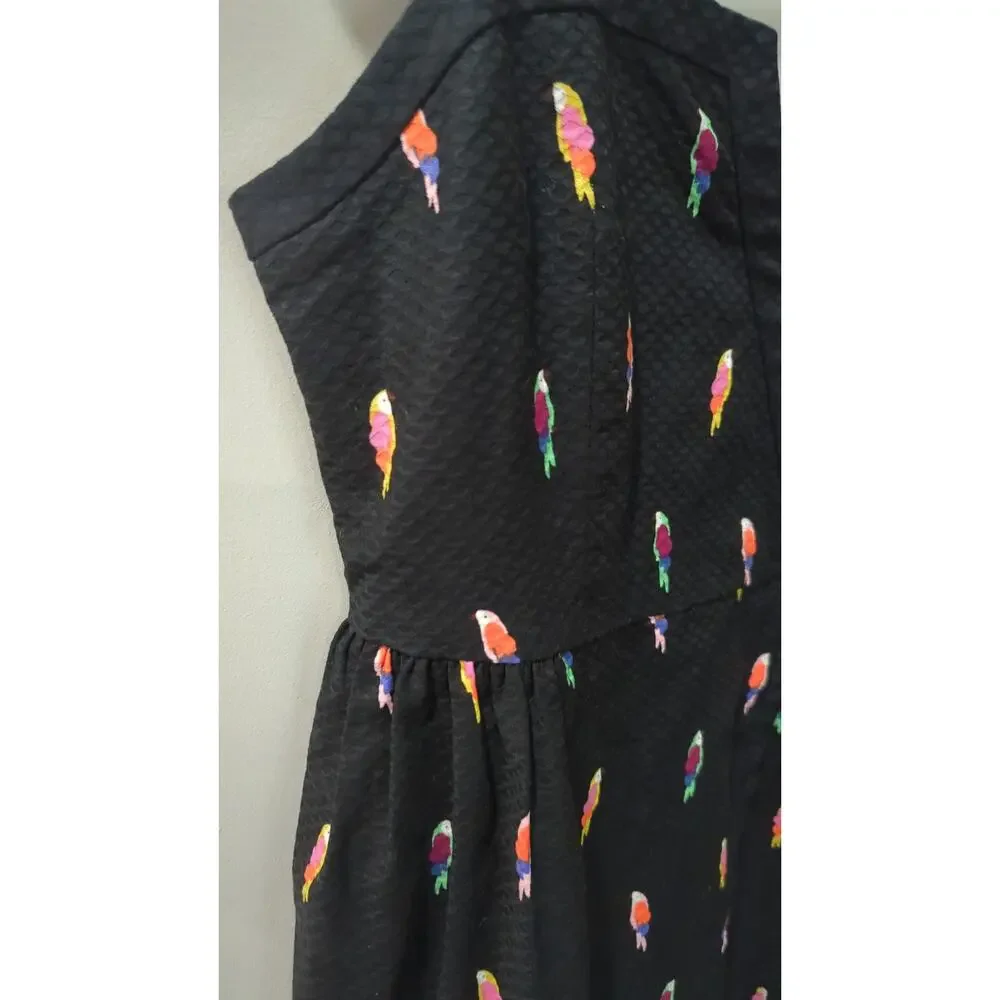 Kate Spade Flock Party Parrot Jacquard Dress NWT